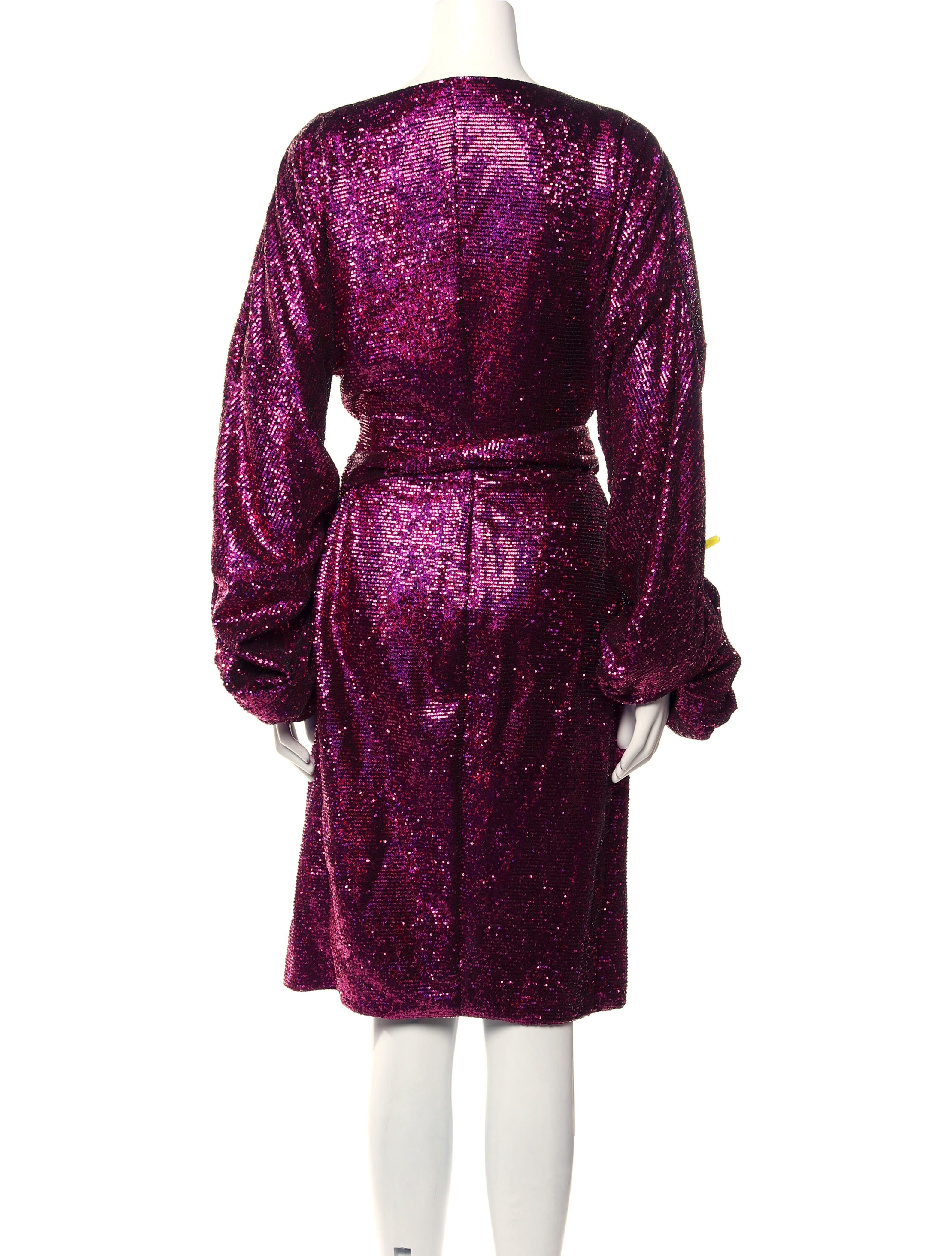 Halpern V-Neck Knee-Length Dress
